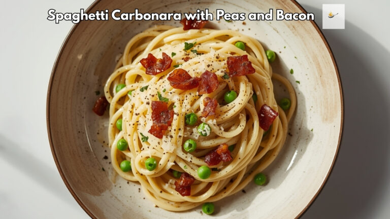 Spaghetti Carbonara with Peas